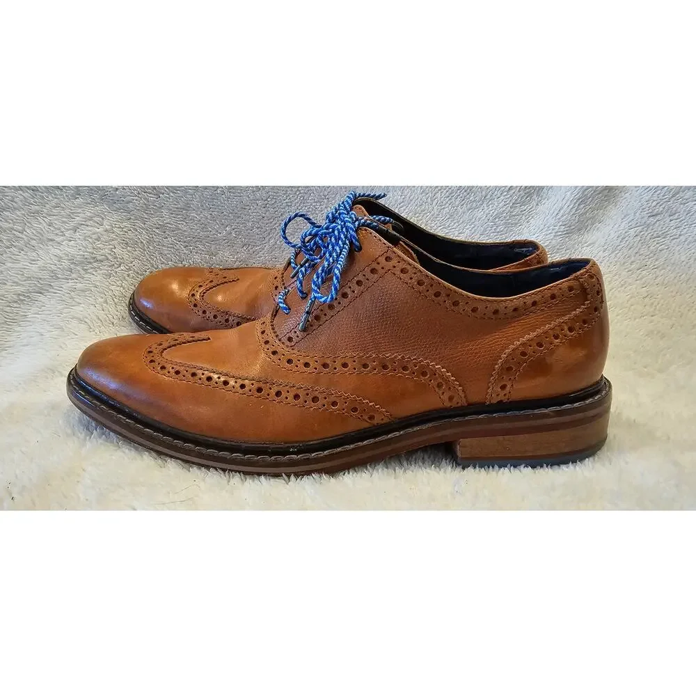 Cole Haan Leather Colton Winter Wingtip Oxford Shoes Men Size 9.5M Brown Lace Up